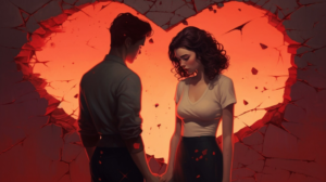 Man and woman having a serious conversation, symbolizing the importance of addressing mental health concerns within relationships.