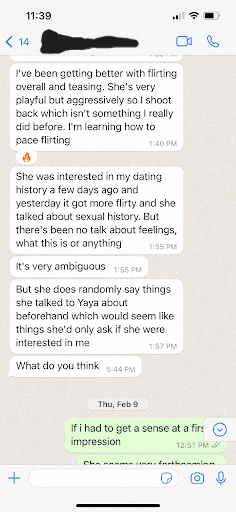 Text conversation discussing emotional growth, coping strategies, and self-awareness, highlighting the importance of mental health support for men.