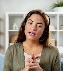 Female therapist providing counseling and support to men in need of mental health guidance.